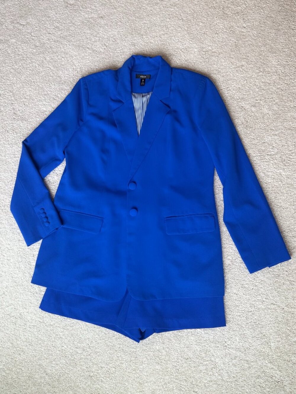 AQUA Short Summer Suit in S (shorts) and M (blazer) MSRP $296